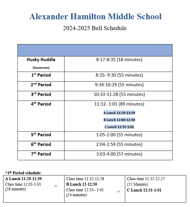 Bell Schedule